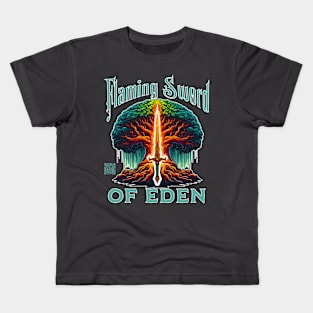 Flaming Sword Of Eden Kids T-Shirt